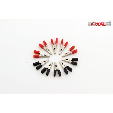 5 Core Alligator Crocodile Clips, Connectors Red, Black Insulated Qty 20Pcs ALLIGATOR 20 PCS